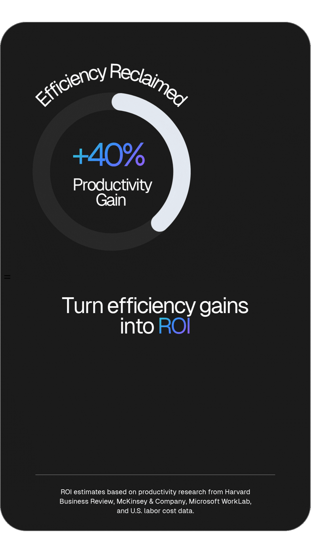 Turn efficiency gains into ROI